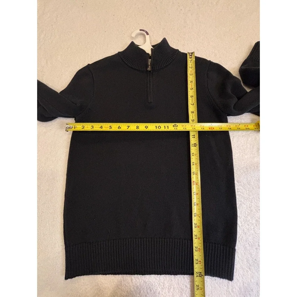 J.Crew‎ Crewcuts Quarter Zip Sweater Boys XXL Black Knit Mock Neck Winter
